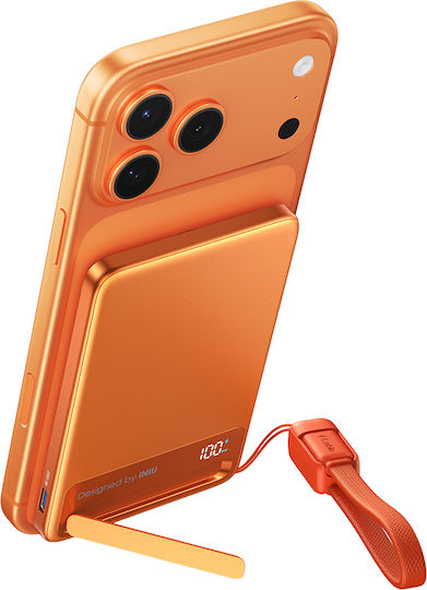Iniu MagPro Slim MagSafe Power Bank 5000mAh 15W with USB-C Port Orange view 3