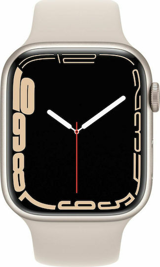 Apple Watch Series 7 Aluminium 45mm Waterproof with Heart Rate Monitor (Starlight) view 1