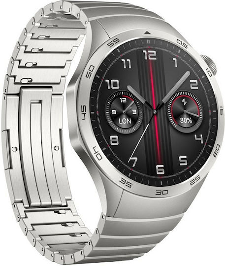 Huawei Watch GT 4 Stainless Steel 46mm Waterproof with Heart Rate Monitor (Grey Stainless Steel Strap) view 4