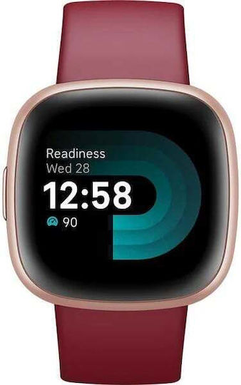 Fitbit Versa 4 Aluminium 41mm Waterproof Smartwatch with Heart Rate Monitor (Beet Rose) view 3