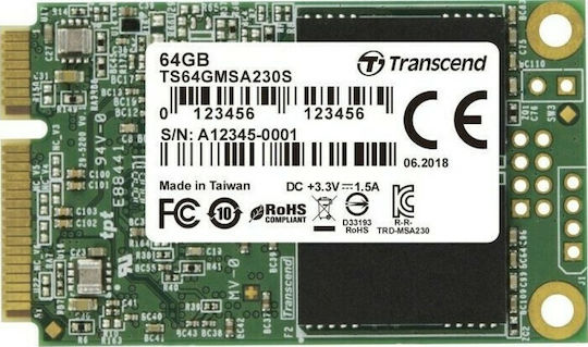 Transcend 230S SSD 64GB mSATA with SATA III Connection view 5