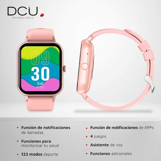 DCU Curved Glass PRO Smartwatch with Heart Rate Monitor (Pink) view 4
