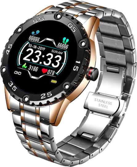 LIGE BW0153 Stainless Steel Smartwatch with Heart Rate Monitor (Silver)
