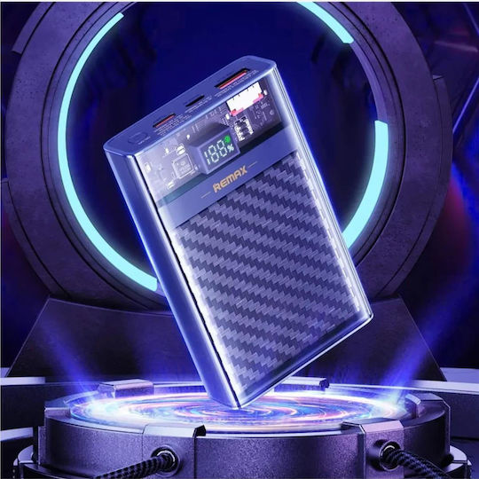 Remax RPP-551 Power Bank 10000mAh with USB-A Port and USB-C Port Power Delivery Blue view 5