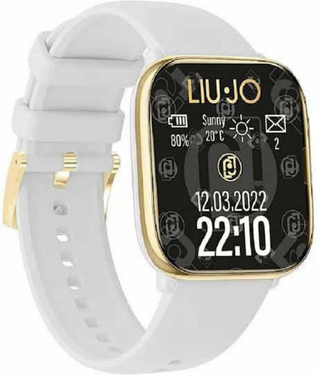 Liu Jo Voice Rainbow Smartwatch with Heart Rate Monitor (Gold with White Strap)
