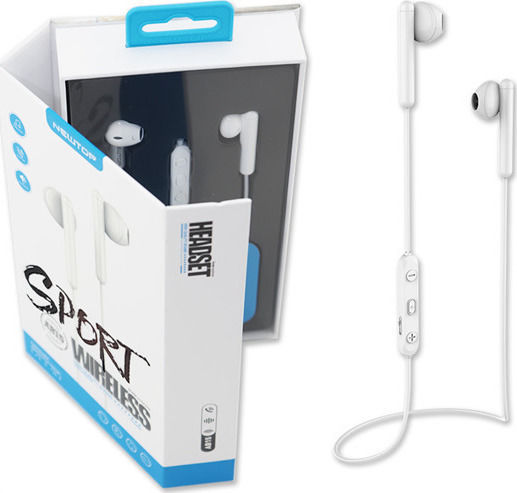 Newtop AB15 Earbud Bluetooth Handsfree Earphones with Sweat Resistance White