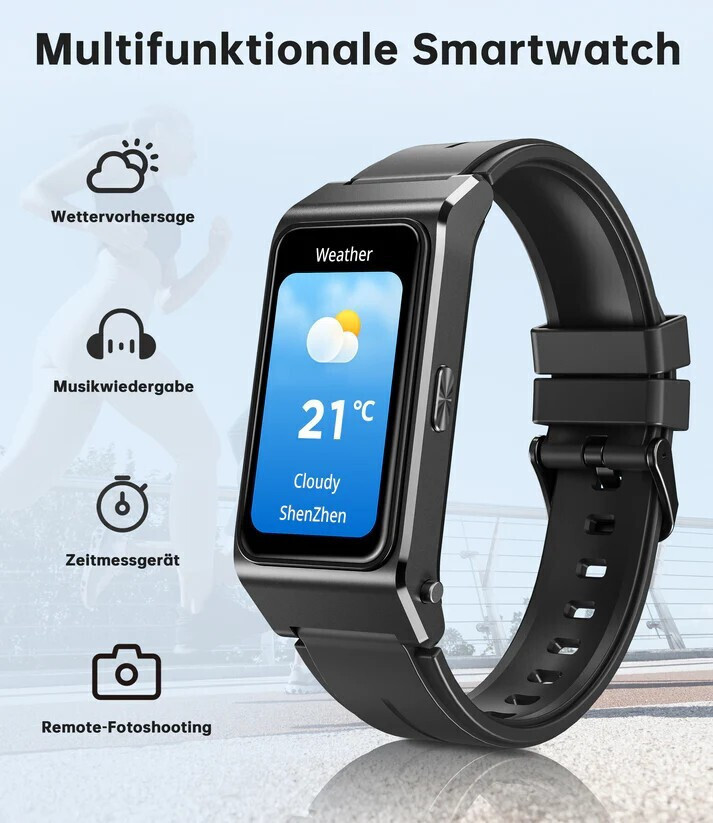 Oukitel BT11 Titanium Smartwatch with Heart Rate Monitor Black view 6