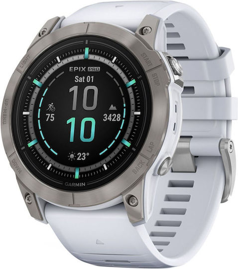 Garmin Epix Pro (Gen 2) Sapphire Edition Titanium 51mm Waterproof Smartwatch with Heart Rate Monitor (Titanium with Whitestone) view 2