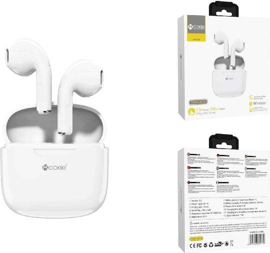Chengxin Cokike TWS-W19 Earbud Bluetooth Handsfree Earphones with Charging Case White vue 2