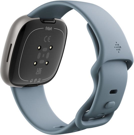 Fitbit Versa 4 Aluminium 41mm Waterproof Smartwatch with Heart Rate Monitor (Blue/Platinum) vue 2