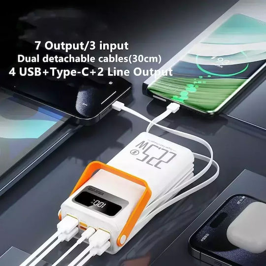 Andowl Q-XD7 Power Bank 26000mAh 22.5W with 4 USB-A Ports and 3 USB-C Ports White view 4