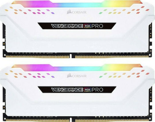 Corsair Vengeance RGB Pro White DDR4 32GB RAM with 2x16GB Modules and Speed 3200 for Desktop CMW32GX4M2E3200C16W vue 4