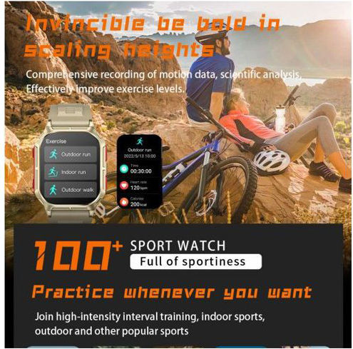 TKY-88 Smartwatch with Heart Rate Monitor (Black) view 4