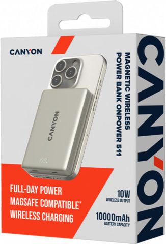 Canyon OnPower 511 MagSafe 10000mAh 20W with USB-C Power Delivery Port Gray view 5