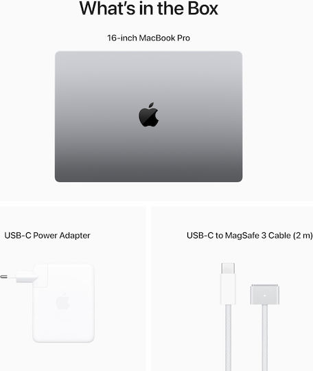 Apple MacBook Pro 16" (2023) 16.2" Retina Display 120Hz (M2-Pro 12-core/16GB/1TB SSD) Space Grey (GR Keyboard) vue 9