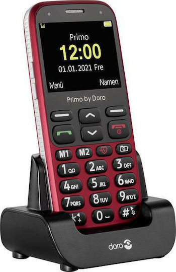 Doro Primo 368 Single SIM Mobile Phone with Big Buttons Red view 5