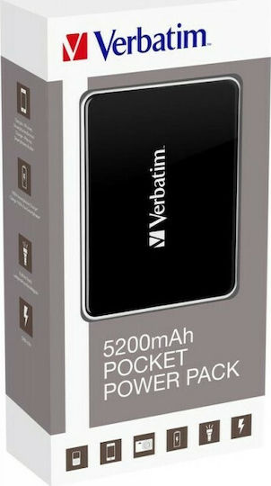 Verbatim Pocket Pack Power Bank 5200mAh with USB-A Port Black view 9