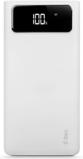 TTEC Recharger Mega Power Bank 50000mAh 20W with 4 USB-A Ports and USB-C Port Power Delivery / Quick Charge 3.0 White vue 3