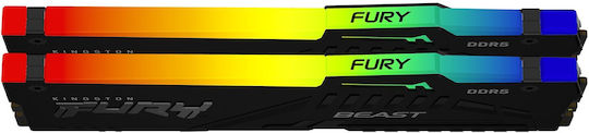 Kingston Fury Beast RGB DDR5 32GB RAM with 2x16GB Modules and Speed 5600 for Desktop KF556C40BBAK2-32 view 4