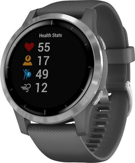 Garmin Vivoactive 4 Stainless Steel 45mm Waterproof Smartwatch with Heart Rate Monitor (Shadow Gray/Silver) view 5
