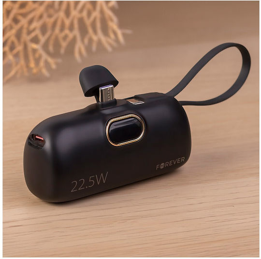 Forever MTB-100 USB-C Power Bank 5000mAh 22.5W Black view 7