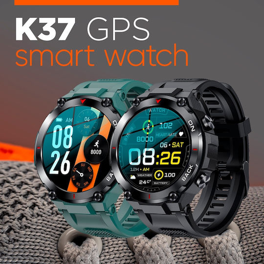 Aoke K37 45mm Smartwatch with Heart Rate Monitor (Black) view 8