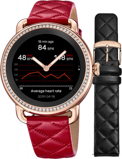 Festina Smartime Hybrid 42mm Smartwatch with Heart Rate Monitor (Red) view 2