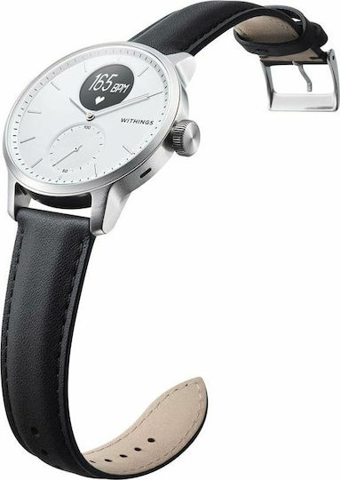 Withings ScanWatch Stainless Steel 38mm Waterproof with Heart Rate Monitor (White) view 3