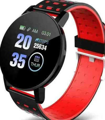 119 Plus 43mm Smartwatch with Heart Rate Monitor (Red) view 3