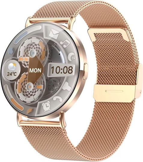 Aoke GX2 Ultra Slim Smartwatch with Heart Rate Monitor (Rose Gold) view 1