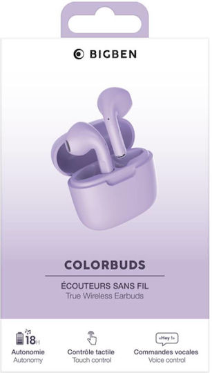 Bigben Interactive In-ear Bluetooth Handsfree Earphones with Charging Case Purple view 5