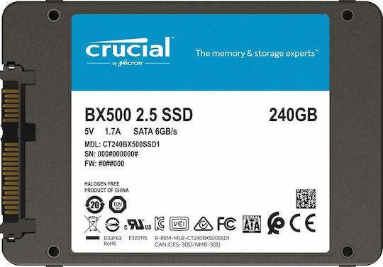 Crucial BX500 SSD 240GB 2.5'' Type with SATA III Connection CT240BX500SSD1 vista 5