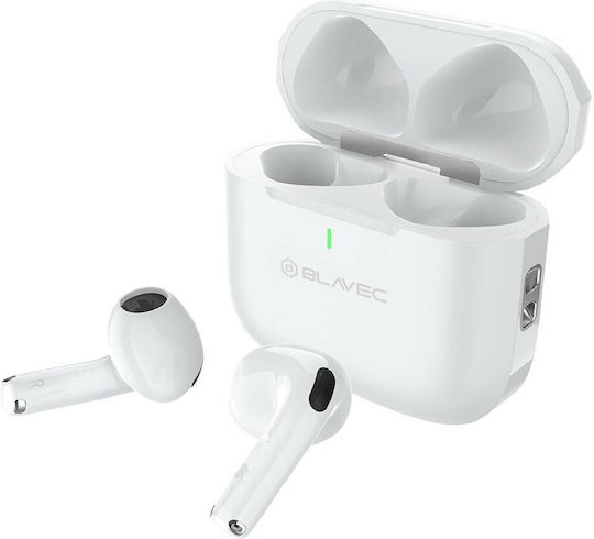 Blavec BW-06 Earbud Bluetooth Handsfree Headphones with Charging Case White view 2