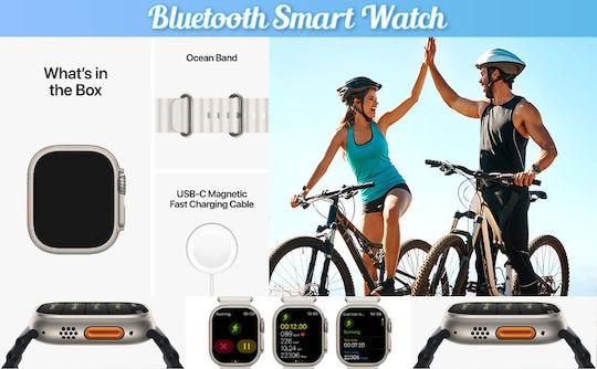 Techancy Tw8 Ultra Smartwatch with Heart Rate Monitor (Black) view 3