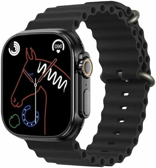 Hoco Y12 Ultra Smartwatch with Heart Rate Monitor (Black) vue 3