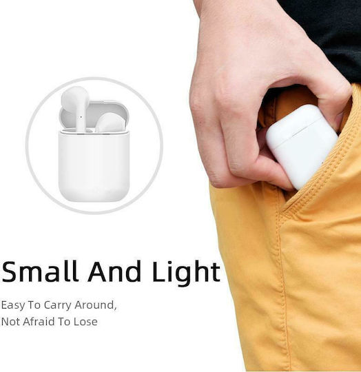 SPM I12 Earbud Bluetooth Handsfree Earphones with Charging Case White view 3