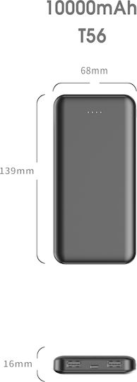 Xipin PX102 Power Bank 10000mAh 18W with 2 USB-A Ports Quick Charge 2.0 / Quick Charge 3.0 Black view 5
