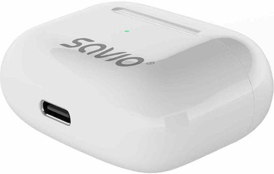 Savio TWS-01 PRO In-ear Bluetooth Handsfree Earphones with Charging Case White view 3