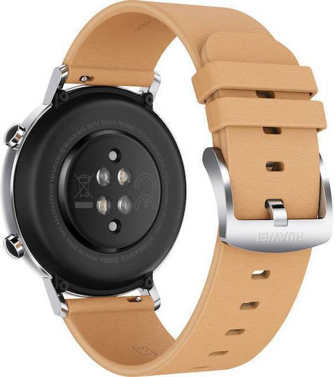 Huawei Watch GT 2 42mm Stainless Steel 42mm Waterproof with Heart Rate Monitor (Beige) view 4