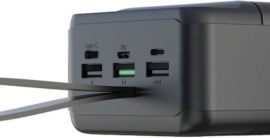 XO PR158 Power Bank 50000mAh 18W with 2 USB-A Ports and USB-C Port Black view 9