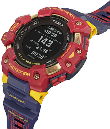 Casio GBD-H1000BAR Limited Edition FC Barcelona Smartwatch with Heart Rate Monitor (Blue) view 3