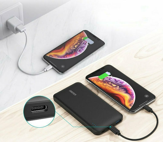 Choetech B627 Power Bank 10000mAh 18W with USB-A Port and USB-C Port Power Delivery / Quick Charge 3.0 Black view 2