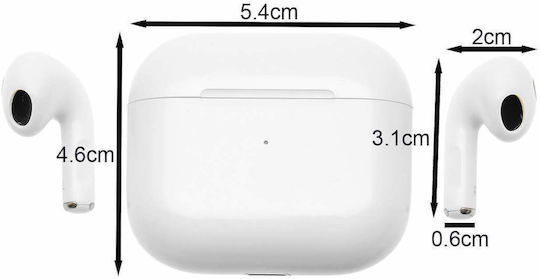 Pavareal Apro 4 Plus Earbud Bluetooth Handsfree Earphones with Charging Case White view 4