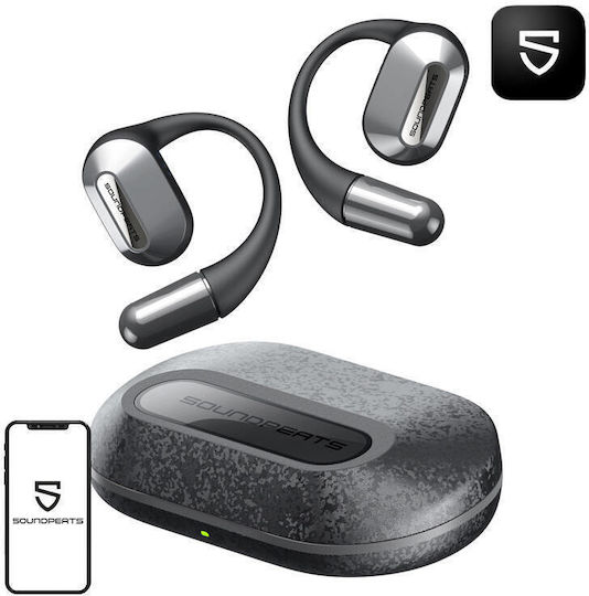 SoundPEATS HearFit Open Ear Bluetooth Handsfree Earphones with Sweat Resistance and Charging Case Black view 3
