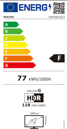 Philips Smart Television 55" 4K UHD LED 55PUS8518/12 The One Ambilight HDR (2023) vista 4