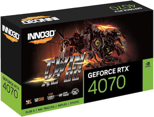 Inno 3D GeForce RTX 4070 12GB GDDR6X Twin X2 OC Graphics Card view 4
