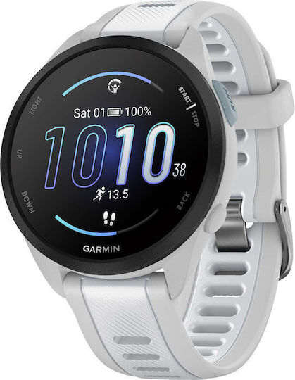 Garmin Forerunner 165 43mm Waterproof Smartwatch with Heart Rate Monitor (Mist Gray/Whitestone) vue 3