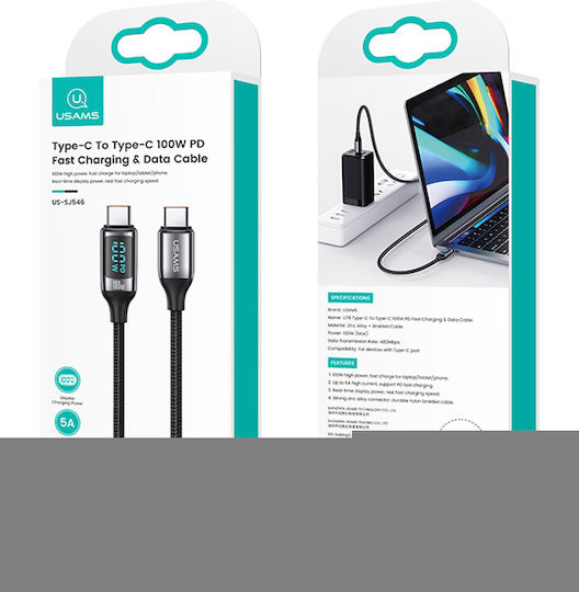 Usams CD205 Power Bank 10000mAh 10W with 2 USB-A Ports Black view 9