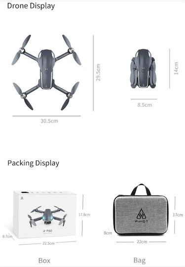 Pihot P60 Drone with Camera and Controller view 2