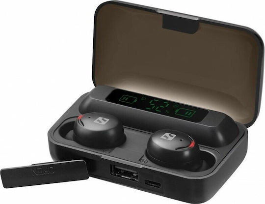 Sandberg Powerbank Earbud Bluetooth Handsfree Earphones with Charging Case Black